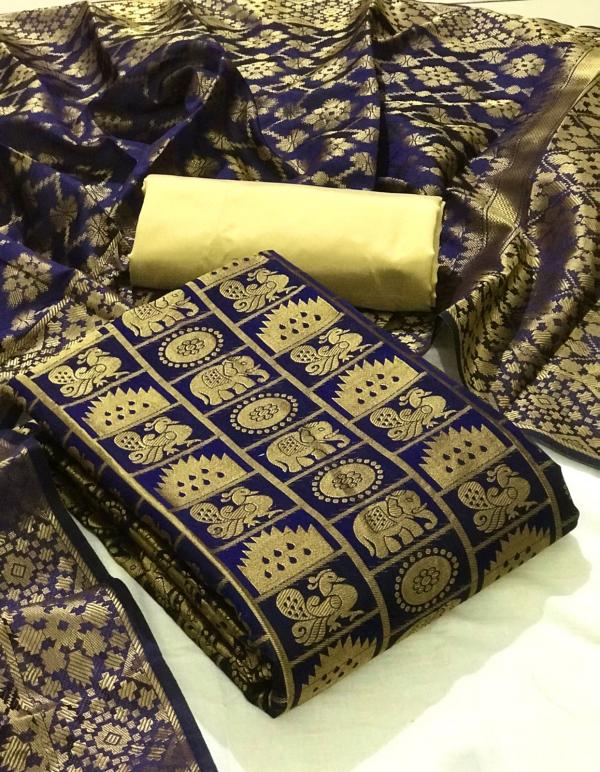Banarasi Silk 50 Designer Festive Wear Silk Dress Materials